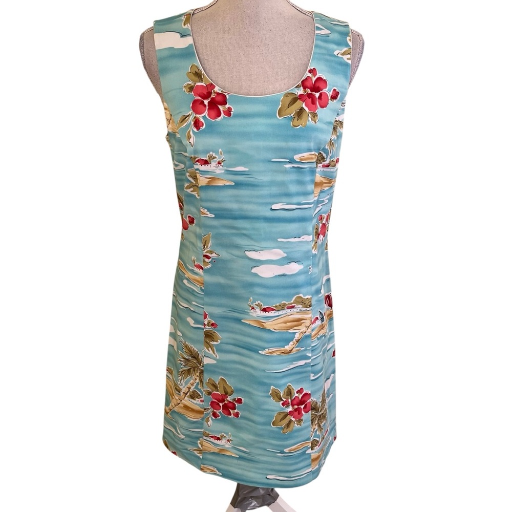 Saks 5th Avenue Real Clothes Beach Print Sleeveless Sheath Dress 6